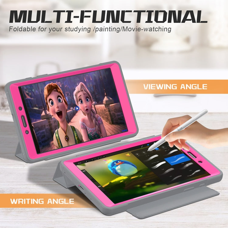 For Samsung Galaxy Tab A 8.0 (2019) T290/T295 Acrylic + TPU Horizontal Flip Smart Leather Case with Three-folding Holder & Pen Slot & Wake-up / Sleep Function