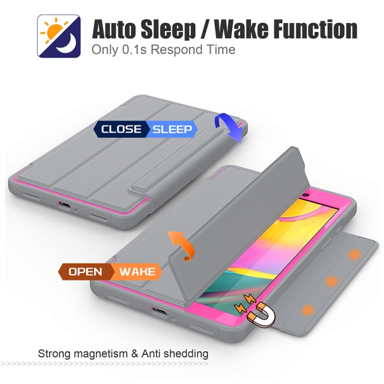 For Samsung Galaxy Tab A 8.0 (2019) T290/T295 Acrylic + TPU Horizontal Flip Smart Leather Case with Three-folding Holder & Pen Slot & Wake-up / Sleep Function