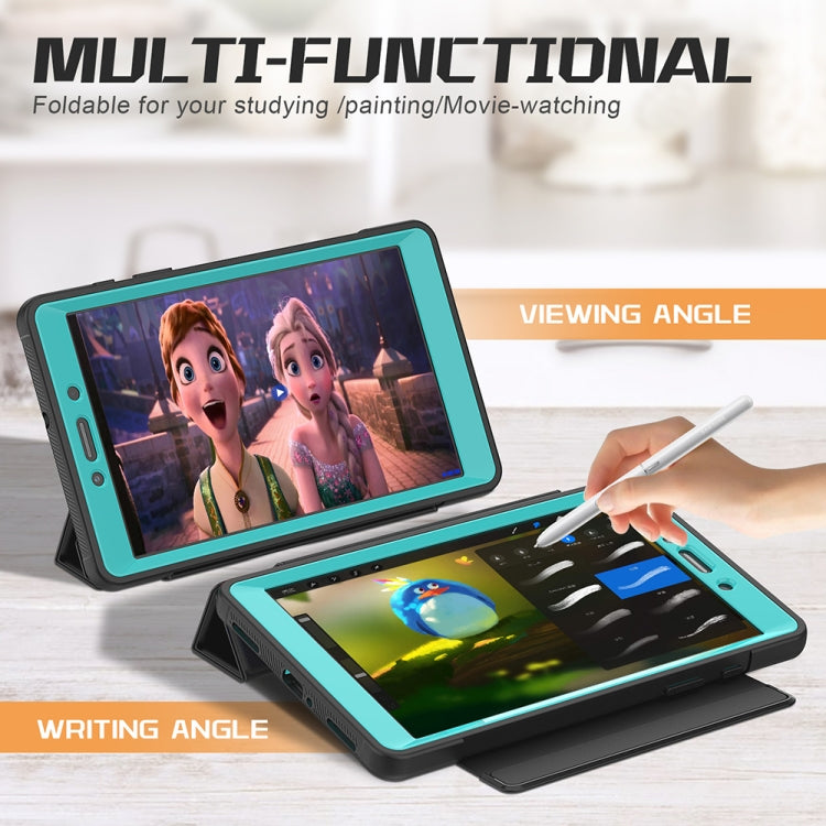 For Samsung Galaxy Tab A 8.0 (2019) T290/T295 Acrylic + TPU Horizontal Flip Smart Leather Case with Three-folding Holder & Pen Slot & Wake-up / Sleep Function
