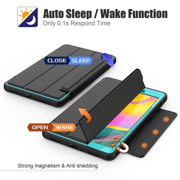 For Samsung Galaxy Tab A 8.0 (2019) T290/T295 Acrylic + TPU Horizontal Flip Smart Leather Case with Three-folding Holder & Pen Slot & Wake-up / Sleep Function