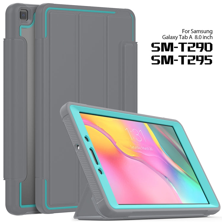 For Samsung Galaxy Tab A 8.0 (2019) T290/T295 Acrylic + TPU Horizontal Flip Smart Leather Case with Three-folding Holder & Pen Slot & Wake-up / Sleep Function