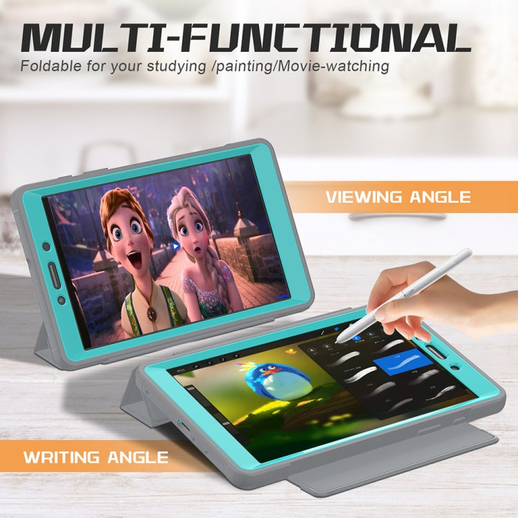 For Samsung Galaxy Tab A 8.0 (2019) T290/T295 Acrylic + TPU Horizontal Flip Smart Leather Case with Three-folding Holder & Pen Slot & Wake-up / Sleep Function
