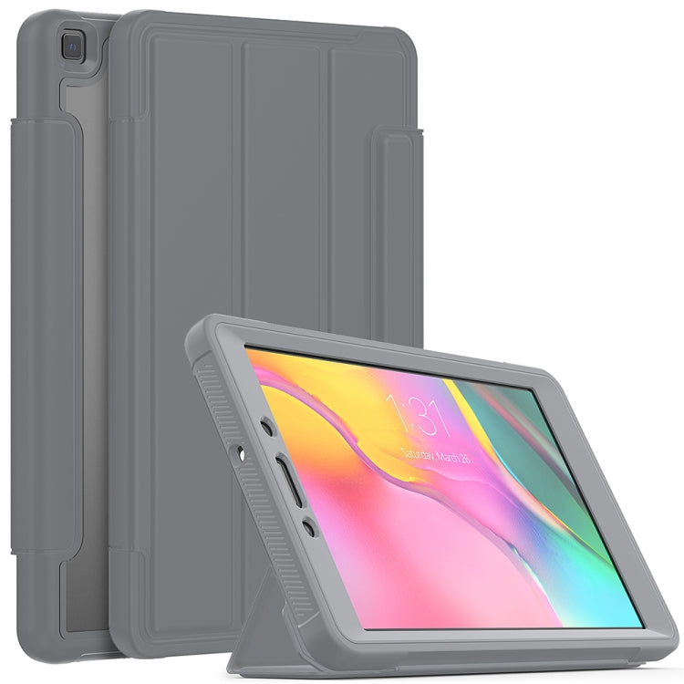 For Samsung Galaxy Tab A 8.0 (2019) T290/T295 Acrylic + TPU Horizontal Flip Smart Leather Case with Three-folding Holder & Pen Slot & Wake-up / Sleep Function