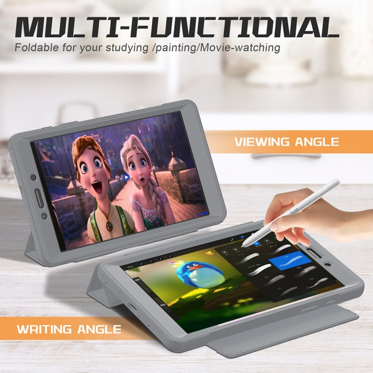 For Samsung Galaxy Tab A 8.0 (2019) T290/T295 Acrylic + TPU Horizontal Flip Smart Leather Case with Three-folding Holder & Pen Slot & Wake-up / Sleep Function