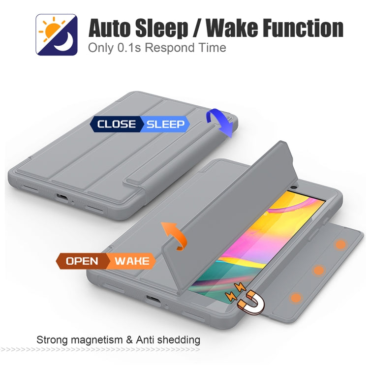 For Samsung Galaxy Tab A 8.0 (2019) T290/T295 Acrylic + TPU Horizontal Flip Smart Leather Case with Three-folding Holder & Pen Slot & Wake-up / Sleep Function