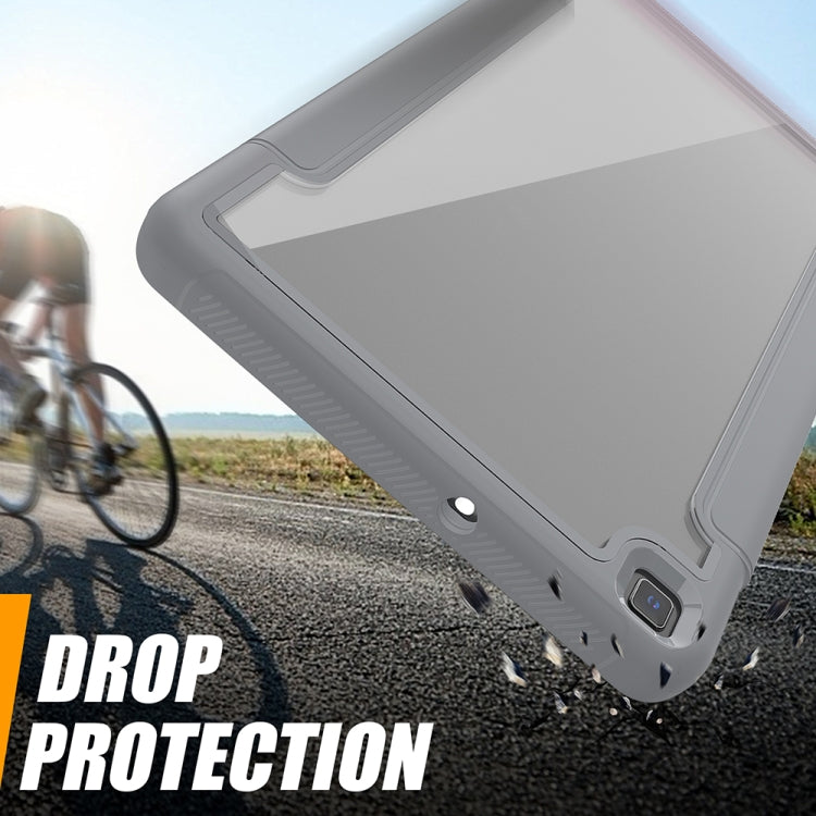 For Samsung Galaxy Tab A 8.0 (2019) T290/T295 Acrylic + TPU Horizontal Flip Smart Leather Case with Three-folding Holder & Pen Slot & Wake-up / Sleep Function