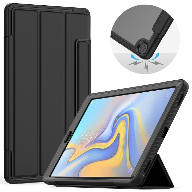 For Samsung Galaxy Tab A 10.1 (2019) T510/T515 Acrylic + TPU Horizontal Flip Smart Leather Case with Three-folding Holder & Pen Slot & Wake-up / Sleep Function