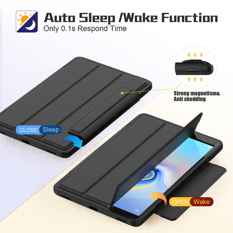 For Samsung Galaxy Tab A 10.1 (2019) T510/T515 Acrylic + TPU Horizontal Flip Smart Leather Case with Three-folding Holder & Pen Slot & Wake-up / Sleep Function