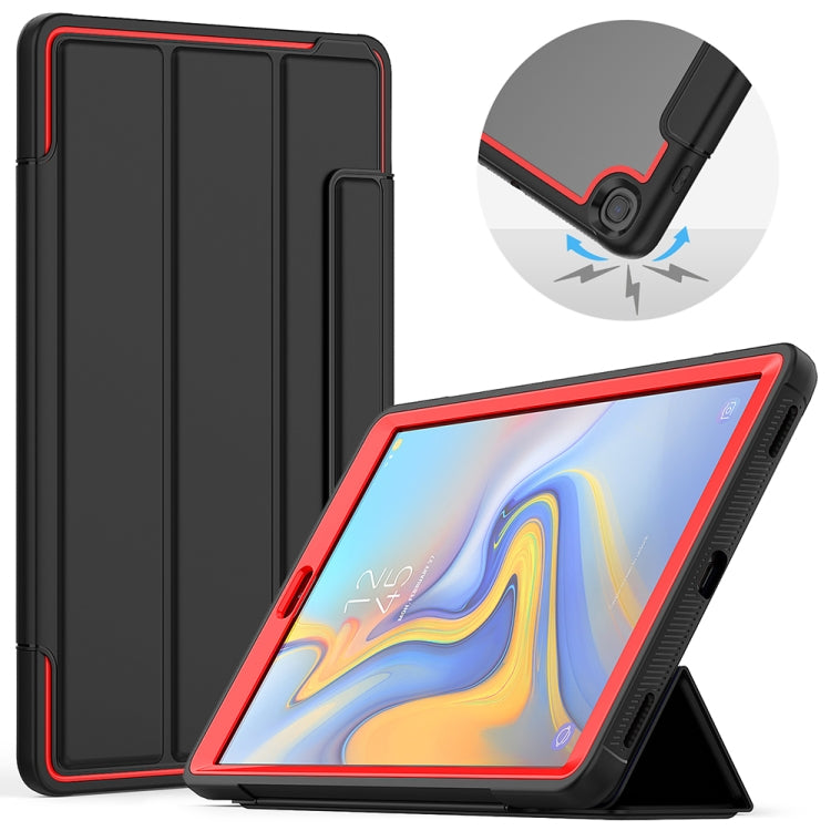 For Samsung Galaxy Tab A 10.1 (2019) T510/T515 Acrylic + TPU Horizontal Flip Smart Leather Case with Three-folding Holder & Pen Slot & Wake-up / Sleep Function