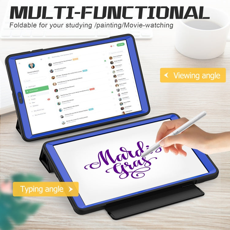For Samsung Galaxy Tab A 10.1 (2019) T510/T515 Acrylic + TPU Horizontal Flip Smart Leather Case with Three-folding Holder & Pen Slot & Wake-up / Sleep Function