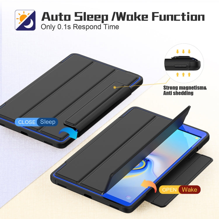 For Samsung Galaxy Tab A 10.1 (2019) T510/T515 Acrylic + TPU Horizontal Flip Smart Leather Case with Three-folding Holder & Pen Slot & Wake-up / Sleep Function