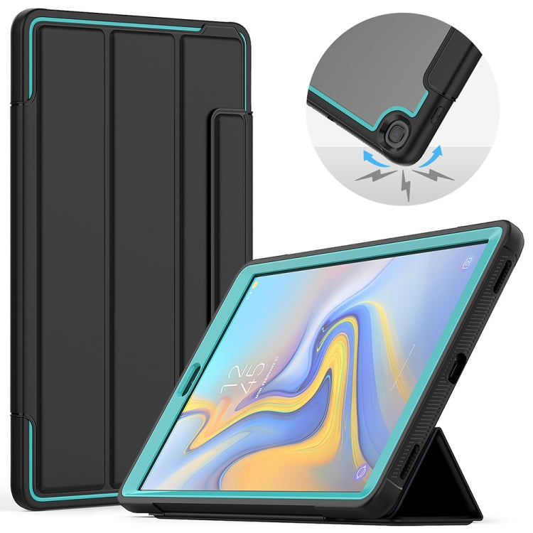 For Samsung Galaxy Tab A 10.1 (2019) T510/T515 Acrylic + TPU Horizontal Flip Smart Leather Case with Three-folding Holder & Pen Slot & Wake-up / Sleep Function