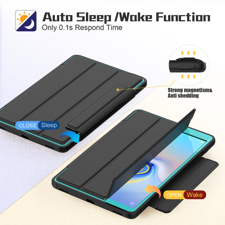 For Samsung Galaxy Tab A 10.1 (2019) T510/T515 Acrylic + TPU Horizontal Flip Smart Leather Case with Three-folding Holder & Pen Slot & Wake-up / Sleep Function
