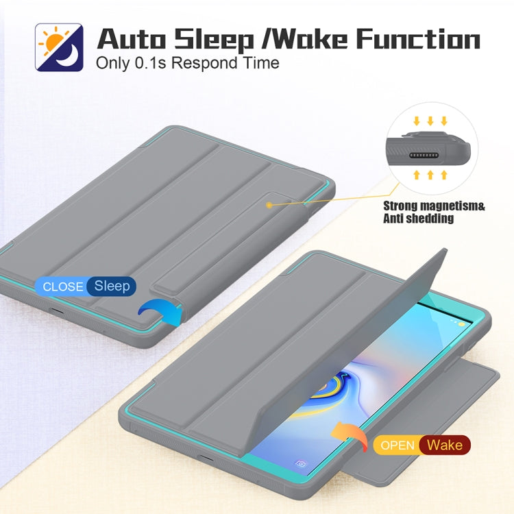For Samsung Galaxy Tab A 10.1 (2019) T510/T515 Acrylic + TPU Horizontal Flip Smart Leather Case with Three-folding Holder & Pen Slot & Wake-up / Sleep Function