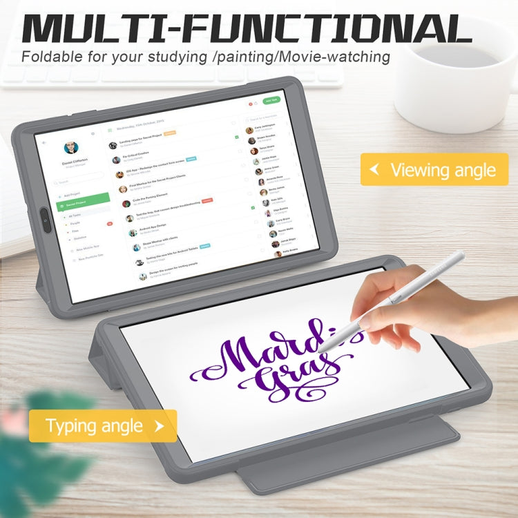For Samsung Galaxy Tab A 10.1 (2019) T510/T515 Acrylic + TPU Horizontal Flip Smart Leather Case with Three-folding Holder & Pen Slot & Wake-up / Sleep Function