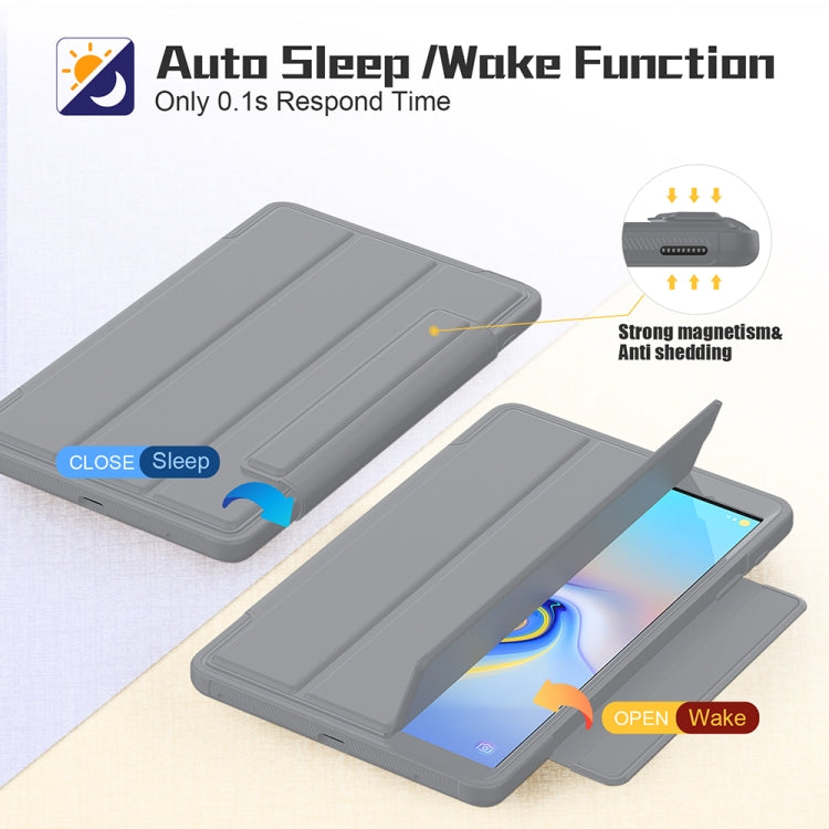 For Samsung Galaxy Tab A 10.1 (2019) T510/T515 Acrylic + TPU Horizontal Flip Smart Leather Case with Three-folding Holder & Pen Slot & Wake-up / Sleep Function