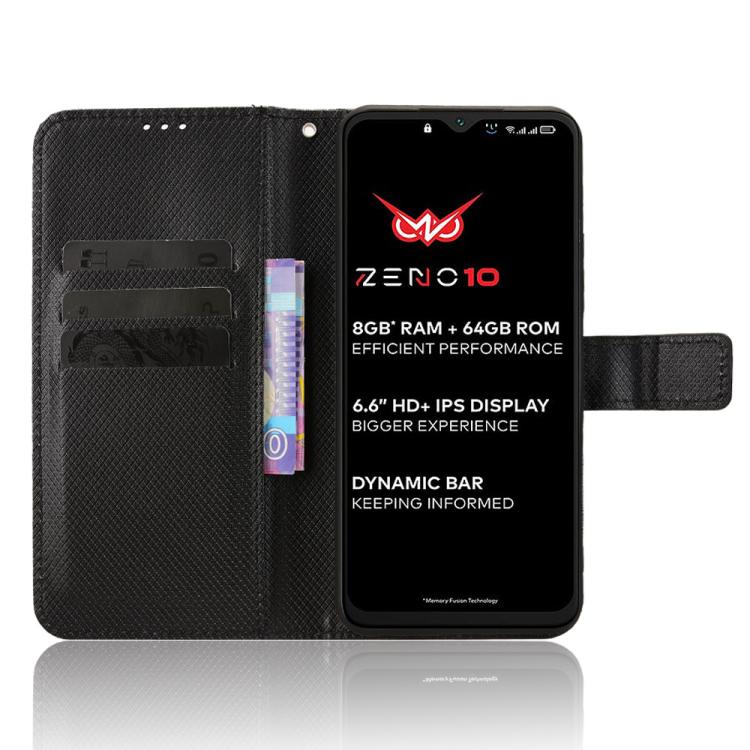 For itel Zeno 10 Diamond Texture Leather Phone Case