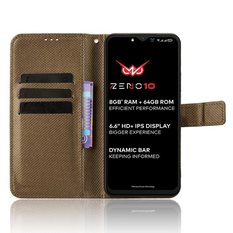 For itel Zeno 10 Diamond Texture Leather Phone Case