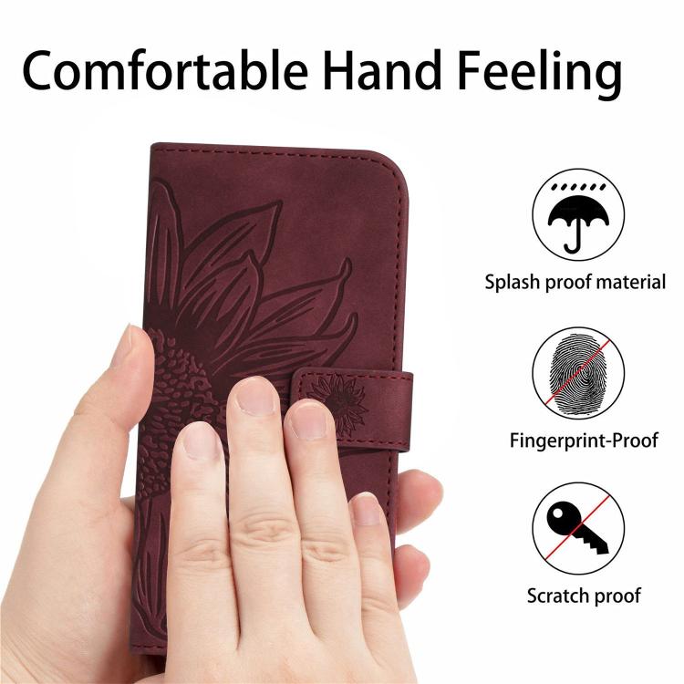 For ZTE nubia S 5G A403ZT Skin Feel Sun Flower Pattern Leather Phone Case with Lanyard