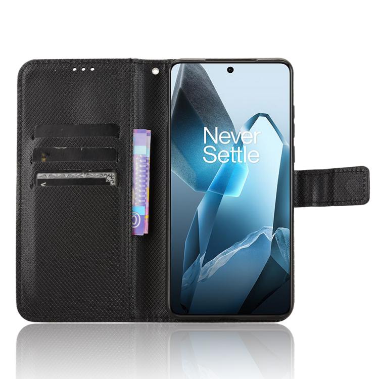 For OnePlus 13 5G Diamond Texture Leather Phone Case