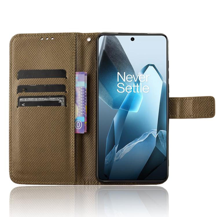 For OnePlus 13 5G Diamond Texture Leather Phone Case