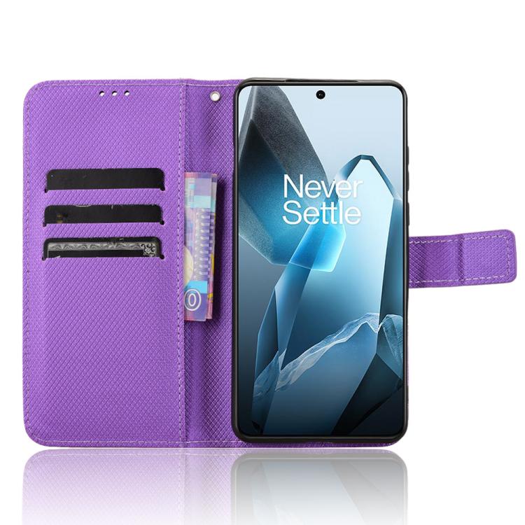 For OnePlus 13 5G Diamond Texture Leather Phone Case