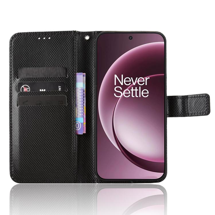 For OnePlus 15 Diamond Texture Leather Phone Case