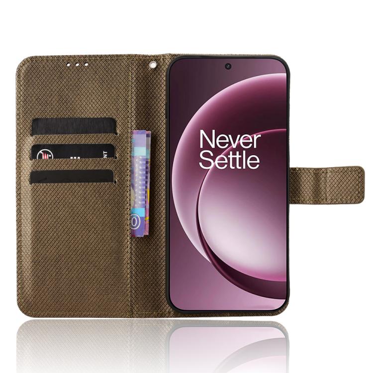 For OnePlus 15 Diamond Texture Leather Phone Case