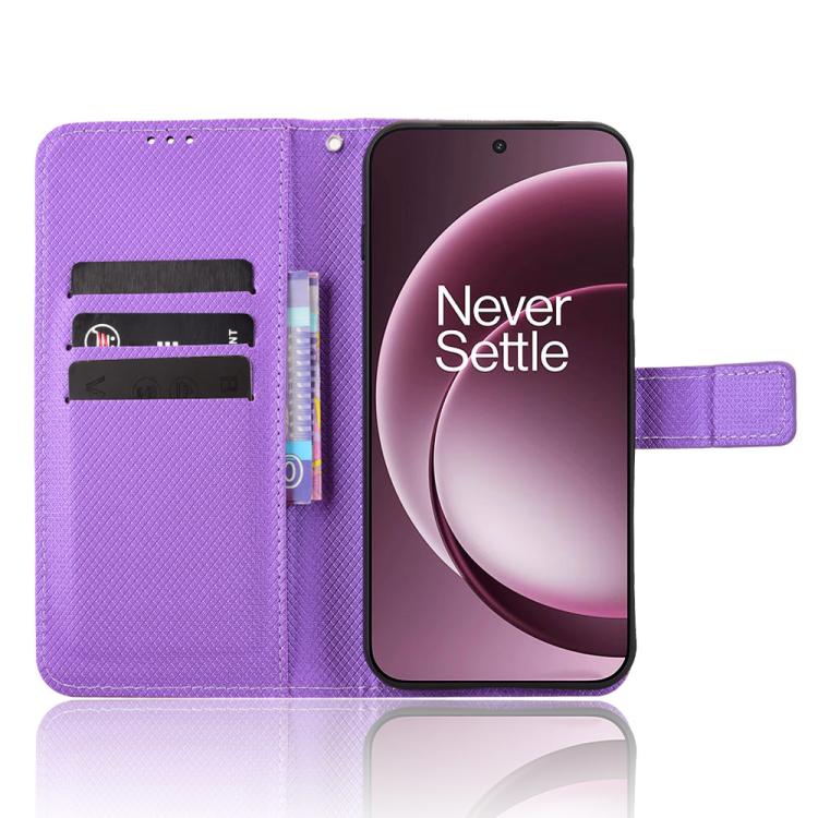 For OnePlus 15 Diamond Texture Leather Phone Case