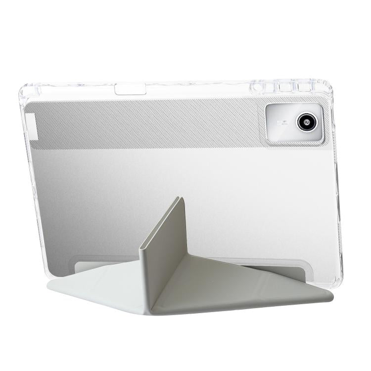 For Lenovo Xiaoxin Pad 11 2025 Clear Acrylic Deformation Leather Tablet Case