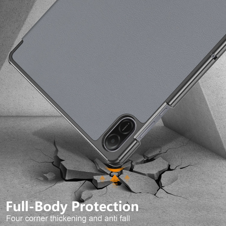 For Honor Pad X8b / X8a Custer Pure Color 3-Fold Leather Tablet Case