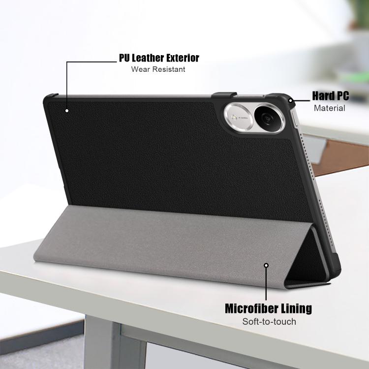 For Honor Pad V9 11.5 Custer Pure Color 3-Fold Leather Tablet Case