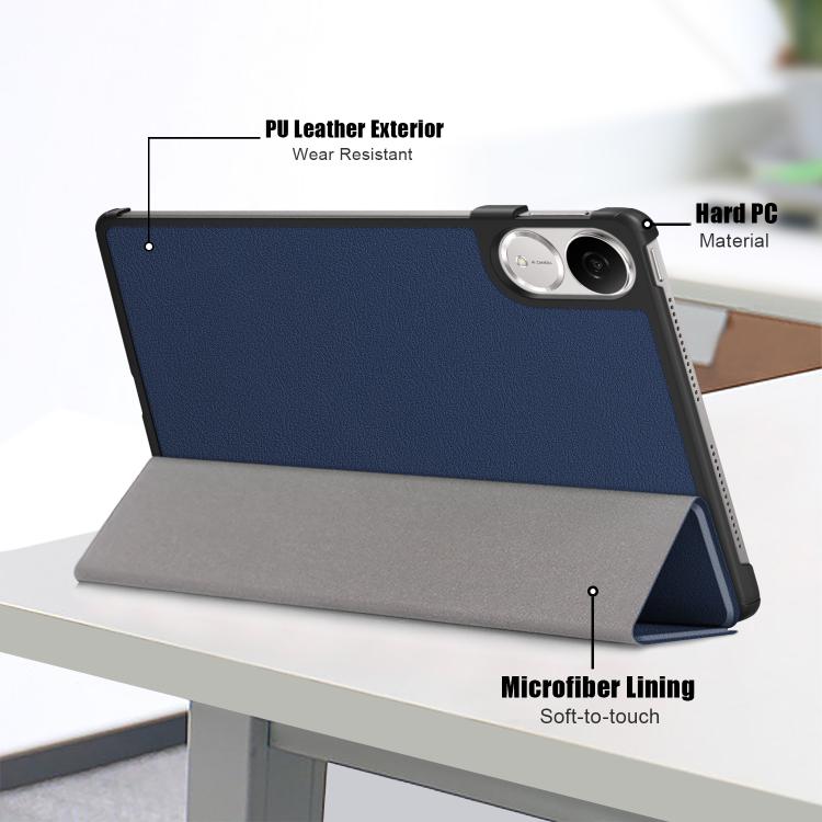 For Honor Pad V9 11.5 Custer Pure Color 3-Fold Leather Tablet Case