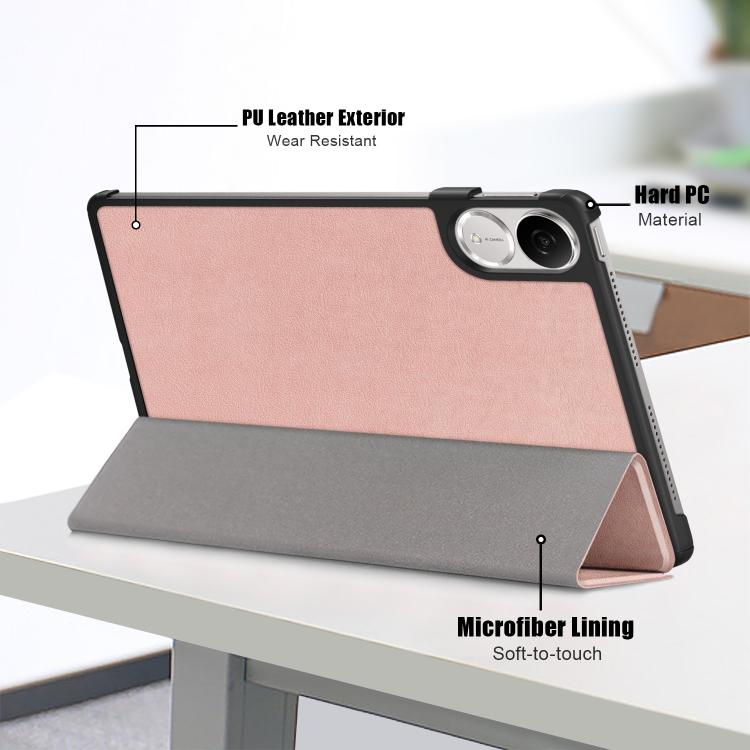 For Honor Pad V9 11.5 Custer Pure Color 3-Fold Leather Tablet Case