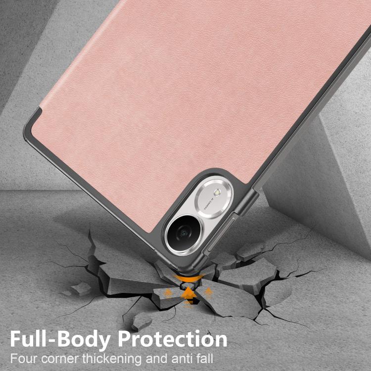 For Honor Pad V9 11.5 Custer Pure Color 3-Fold Leather Tablet Case