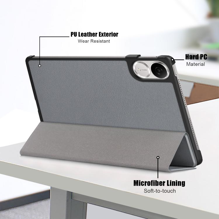 For Honor Pad V9 11.5 Custer Pure Color 3-Fold Leather Tablet Case
