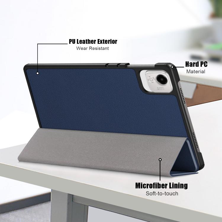 For Honor Pad X9a / X9 Pro Custer Pure Color 3-Fold Leather Tablet Case