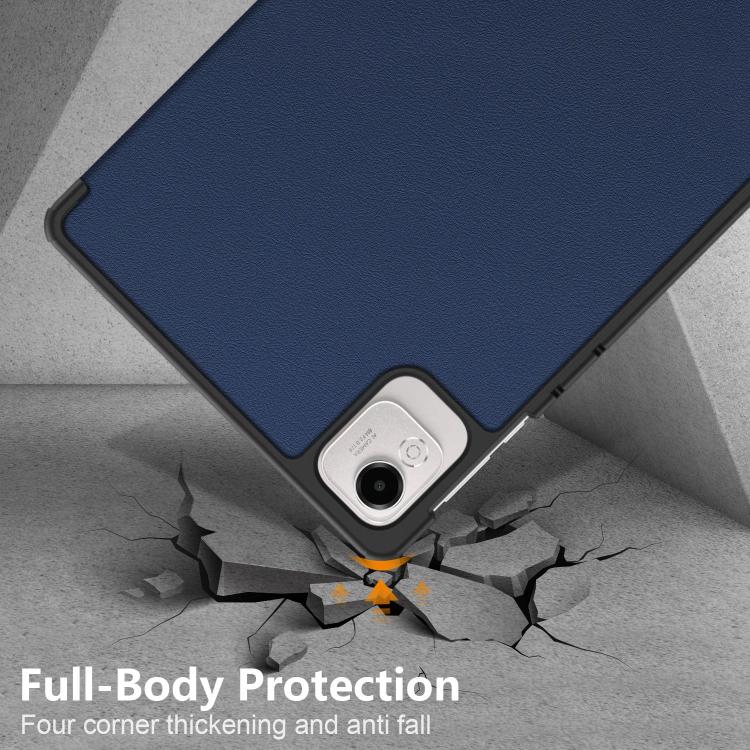 For Honor Pad X9a / X9 Pro Custer Pure Color 3-Fold Leather Tablet Case