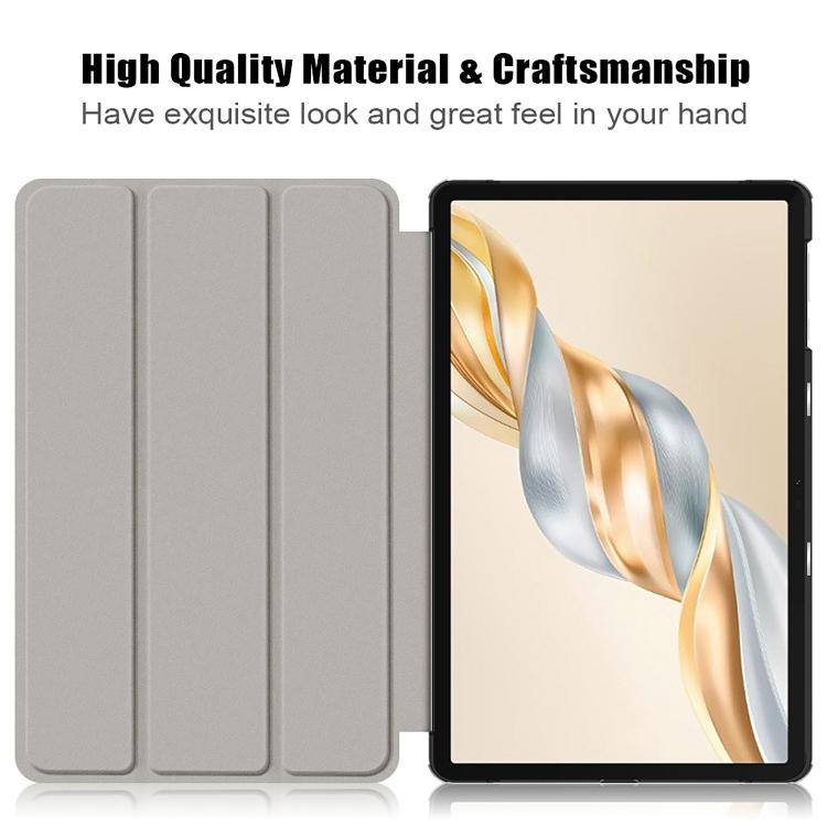 For Honor Pad X9a / X9 Pro Custer Pure Color 3-Fold Leather Tablet Case