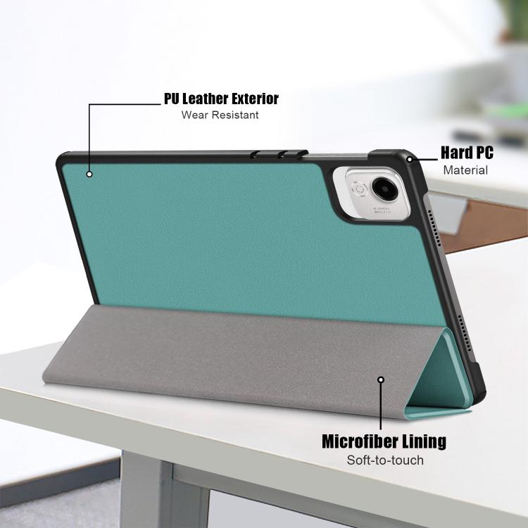 For Honor Pad X9a / X9 Pro Custer Pure Color 3-Fold Leather Tablet Case