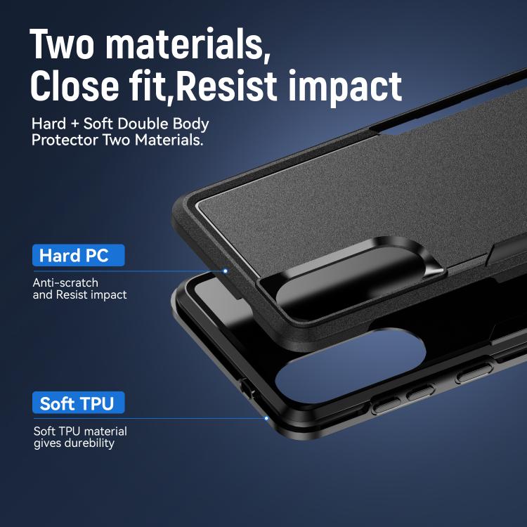 For Samsung Galaxy S25 Edge 5G Pioneer Armor Heavy Duty PC Hybrid TPU Phone Case