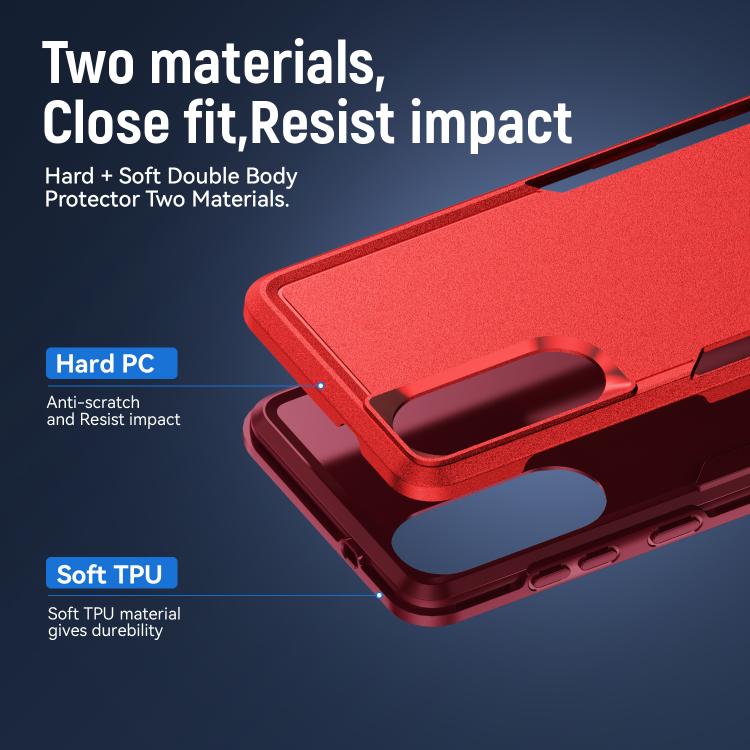 For Samsung Galaxy S25 Edge 5G Pioneer Armor Heavy Duty PC Hybrid TPU Phone Case