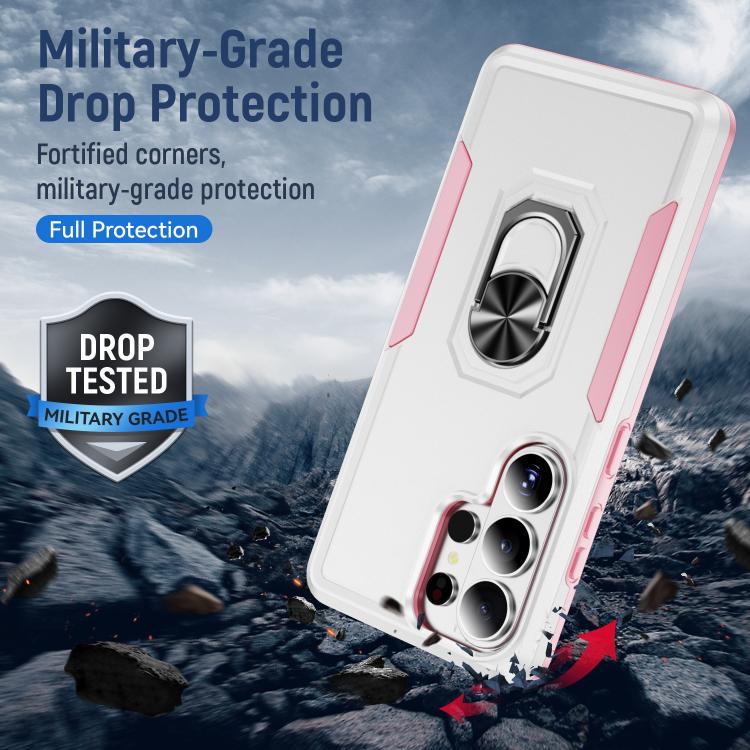 For Samsung Galaxy S26 Ultra 5G Pioneer Armor Heavy Duty PC Hybrid TPU Phone Case with Holder