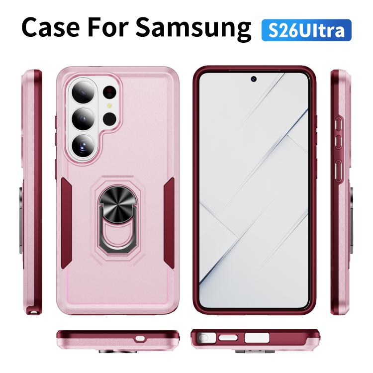 For Samsung Galaxy S26 Ultra 5G Pioneer Armor Heavy Duty PC Hybrid TPU Phone Case with Holder