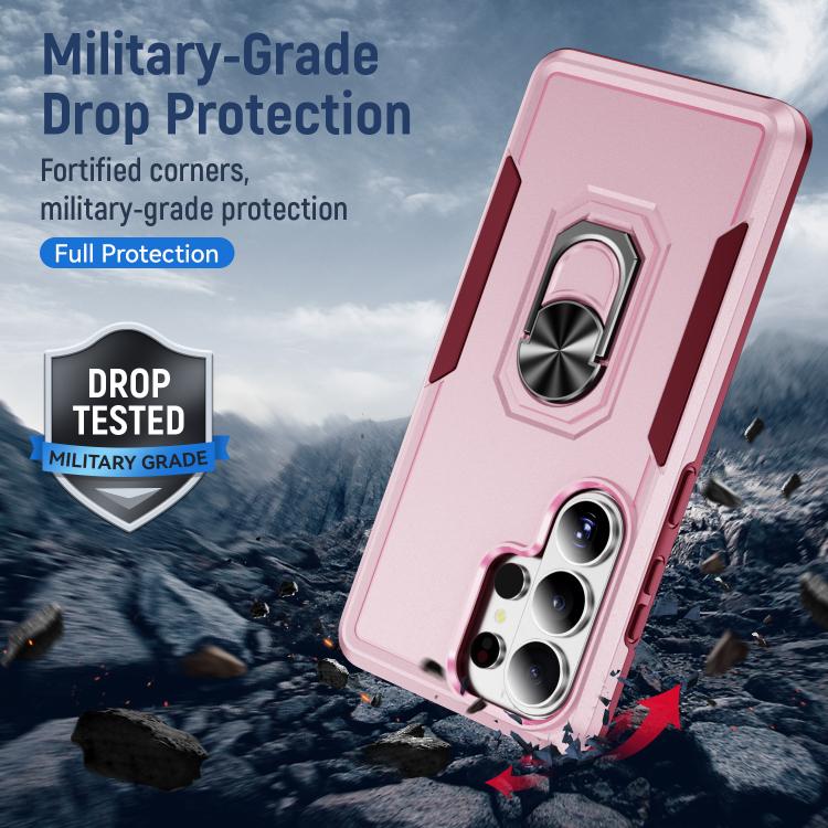 For Samsung Galaxy S26 Ultra 5G Pioneer Armor Heavy Duty PC Hybrid TPU Phone Case with Holder