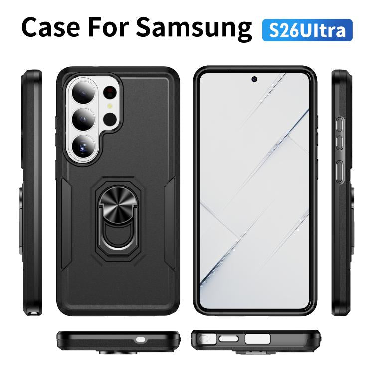 For Samsung Galaxy S26 Ultra 5G Pioneer Armor Heavy Duty PC Hybrid TPU Phone Case with Holder