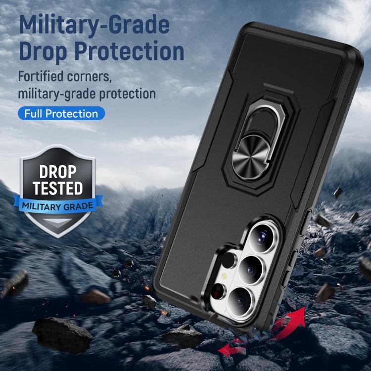 For Samsung Galaxy S26 Ultra 5G Pioneer Armor Heavy Duty PC Hybrid TPU Phone Case with Holder