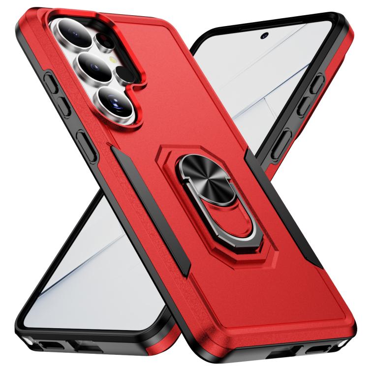 For Samsung Galaxy S26 Ultra 5G Pioneer Armor Heavy Duty PC Hybrid TPU Phone Case with Holder