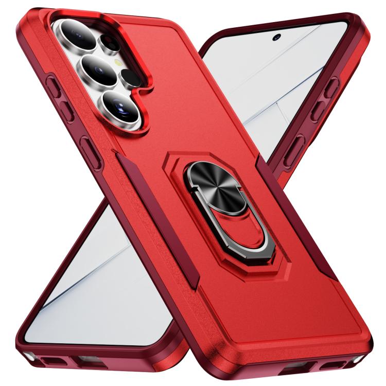 For Samsung Galaxy S26 Ultra 5G Pioneer Armor Heavy Duty PC Hybrid TPU Phone Case with Holder