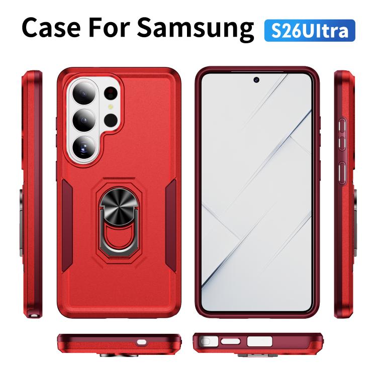 For Samsung Galaxy S26 Ultra 5G Pioneer Armor Heavy Duty PC Hybrid TPU Phone Case with Holder